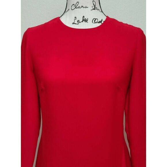 ❤️ BANANA REPUBLIC Ruffle 3/4 Sleeves Classy Shift Red Dress SIZE 0 - Picture 7 of 15